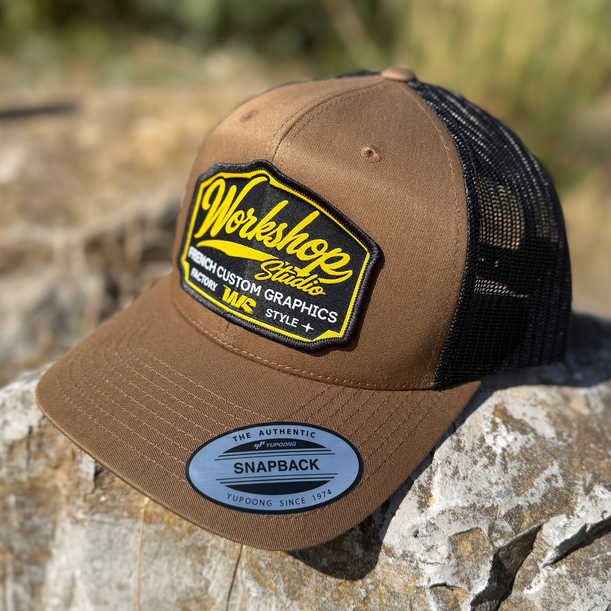 Casquette Snapback Trucker WS - Ecusson - Marron