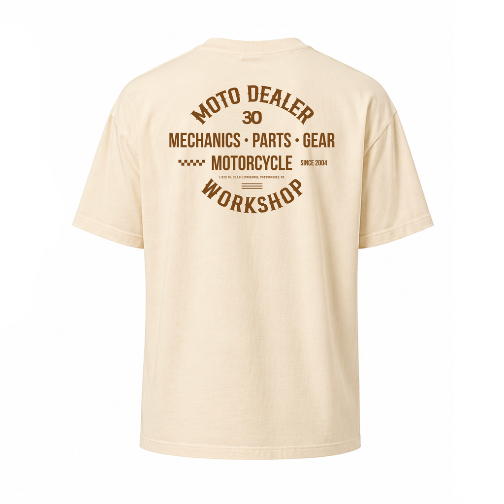 T-shirt WS - Beige - Workshop Moto Dealer
