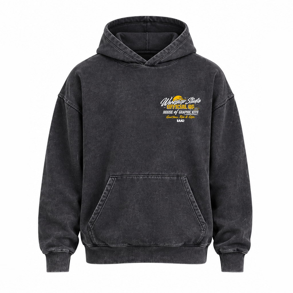 Sweat à Capuche WS - Noir Délavé - WS Official QG