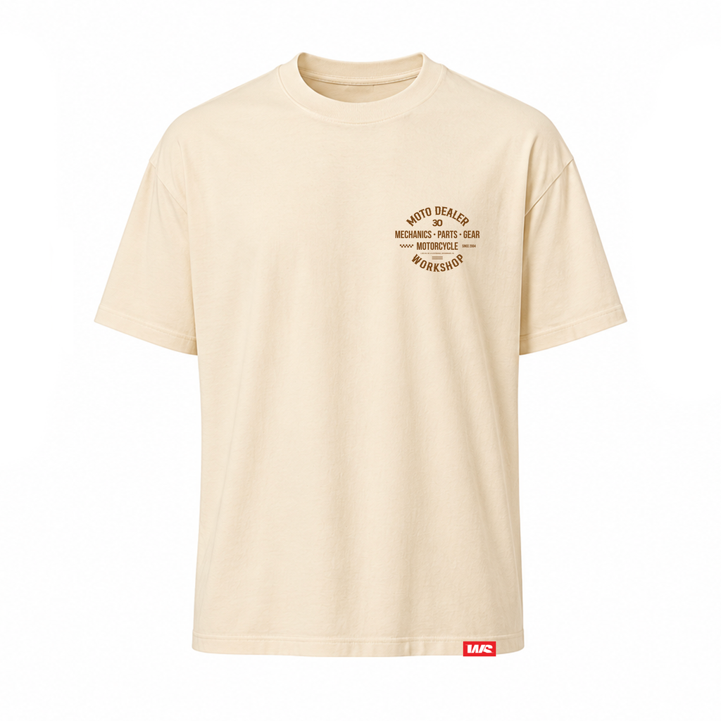T-shirt WS - Beige - Workshop Moto Dealer