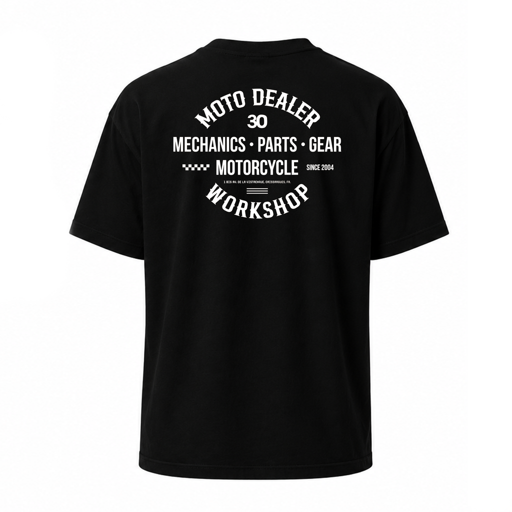 T-shirt WS - Noir - Workshop Moto Dealer